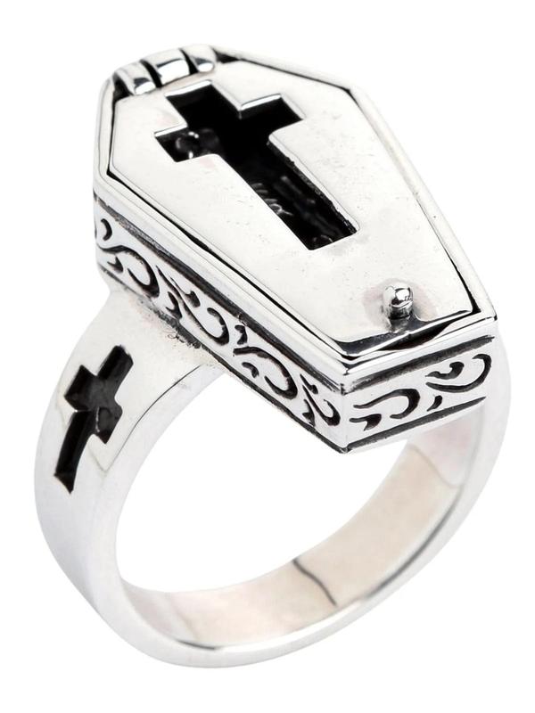 Vintage Punk Style Coffin Design Ring,  Fashion Goth Jewelry Accessories for Party, Daily Clothing Decor for Men & Women