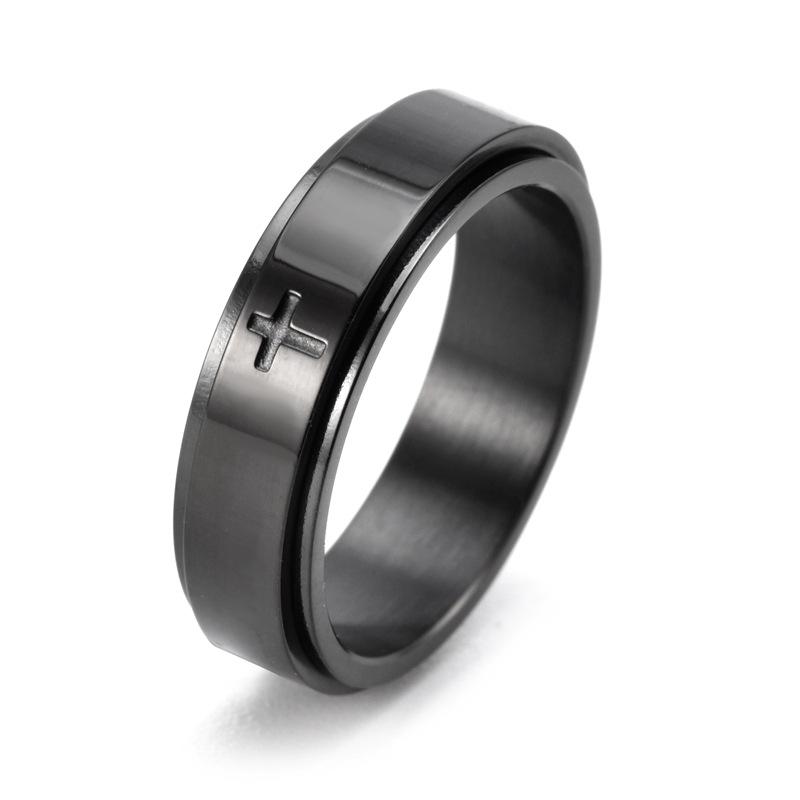 Rotatable decompression ring for male and female crosses men's ring