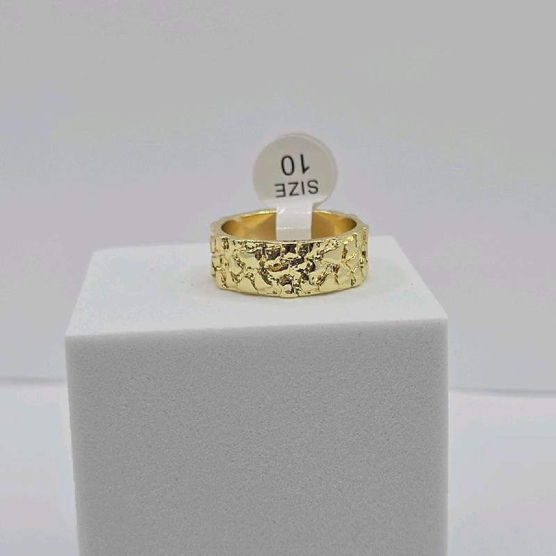 fashion ring NUGGET band  style, beautiful style GOLD-PLATED size 10 and 8 available