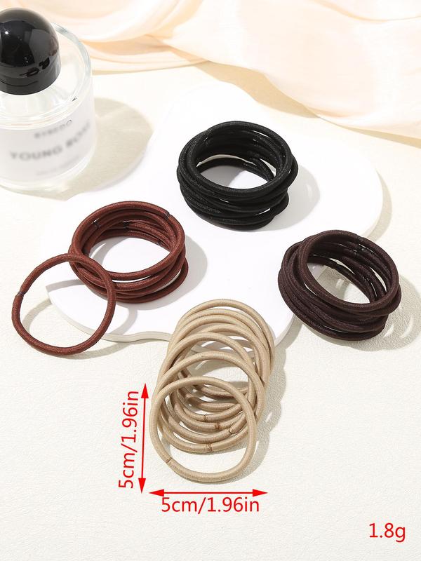 Solid Color Hair Tie, High Stretch Hair Tie, Casual Simple Hair Accessories for Women & Girls, Minimalist Headwear Suitable for Thick Hair