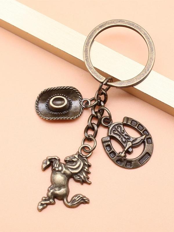 Punk Style Keychain, Fashionable Animal & Hat & Boot Design Keychain for Men & Women, Trendy All-match & Exquisite Keychain for Birthday Gift