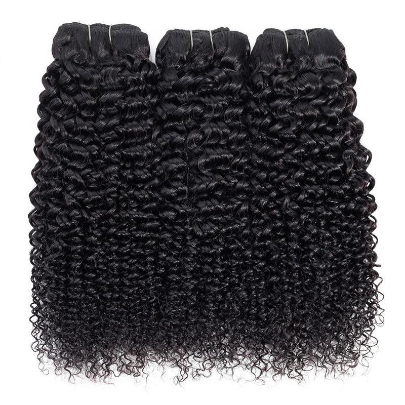 [Wequeen] Kinky Curly Human Hair Bundles Brazilian 100% Human Hair Budget Friendly 10A Grade Viral Hair Natural Black Color