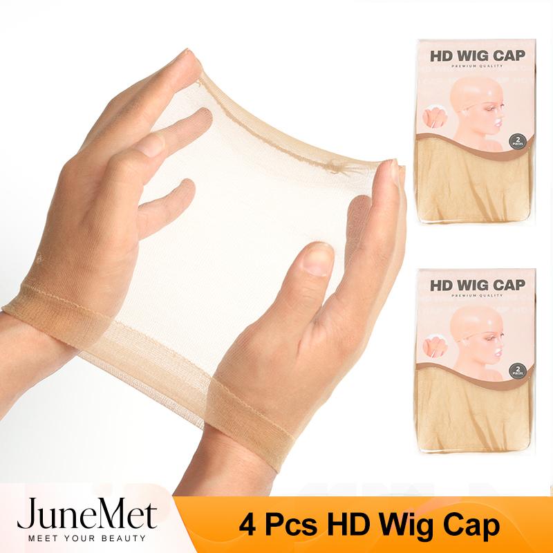 JuneMet Hair HD Wig Cap For Lace Frontal 4 Pcs