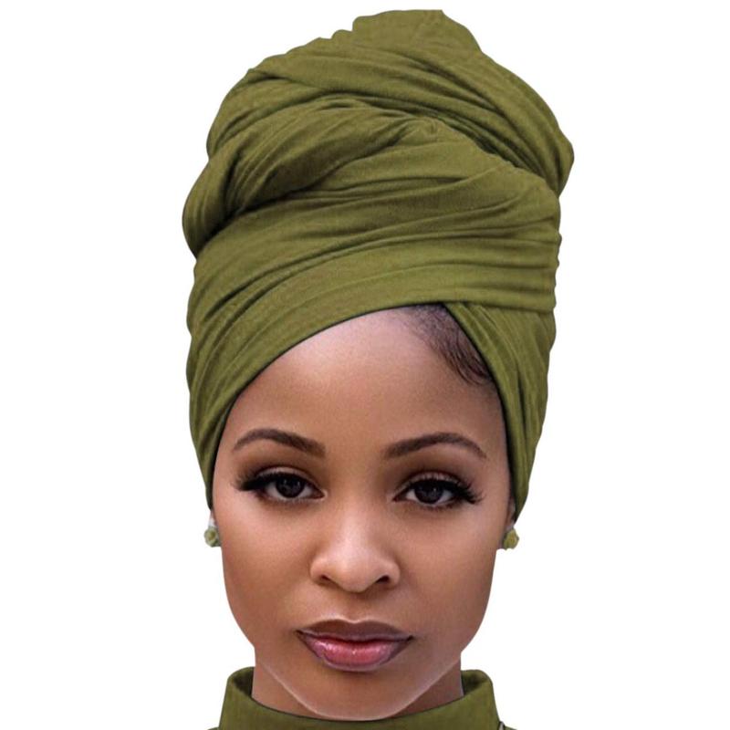 Hair Wrap for Women with Natural Hair Large Stretch Soft Edge Scarves for Braids Dreadlocks Headbands Army Green