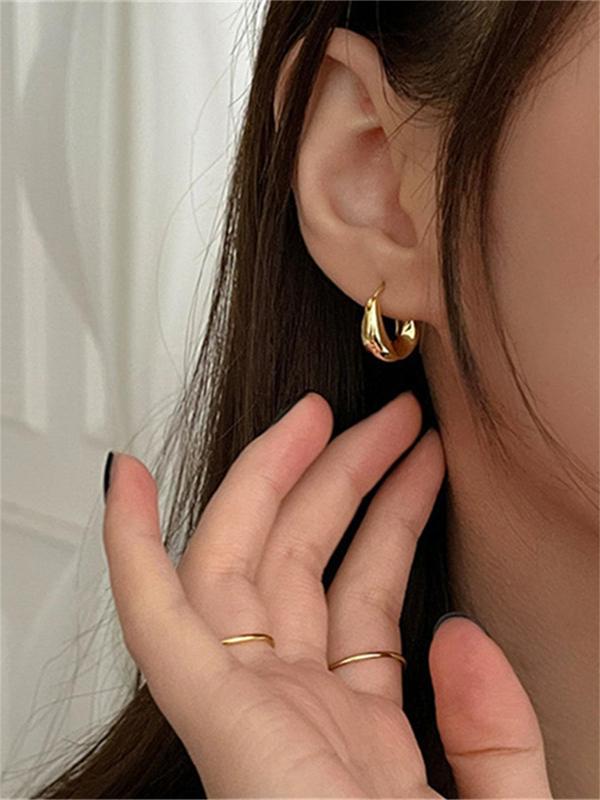 Women's Elegant Geometric Design Hoop Earrings, All-match Trendy Hoop Earrings, Fashionable Jewelry for Women for Daily & Party Decoration