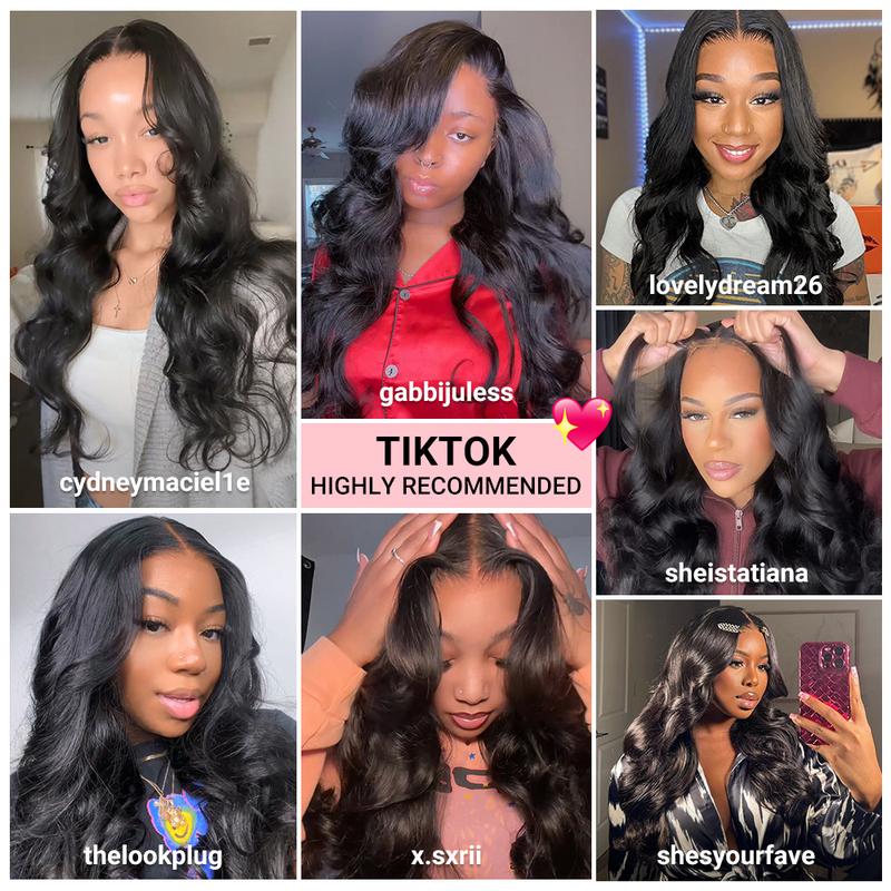 West Kiss Pre Cut Ready Go Glueless Wig Body Wave 7x4 Lace Closure Wig Human Hair 7x5 Closure Wig Pre Bleached Knots Pre Plucked With Baby Hair 250% Density Gluleless Wig Human Hair Wig For Women