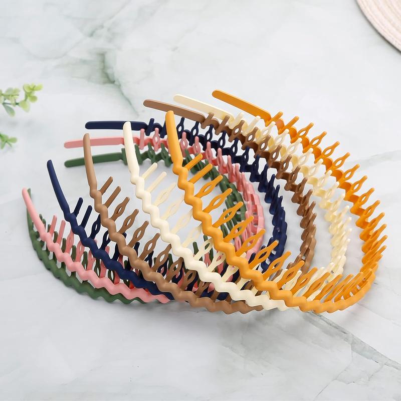 10PCS Plastic Headbands, Plastic Hair Bands with Teeth, Thin Headbands for Women, Non Slip Hair Comb Head Bands Hair Accessories, Great For Birthday Gifts, Party, Christmas Gifts, Wedding, New Year's Gifts