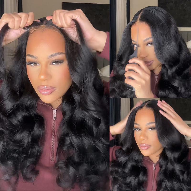 West Kiss Pre Cut Ready Go Glueless Wig Body Wave 7x4 Lace Closure Wig Human Hair 7x5 Closure Wig Pre Bleached Knots Pre Plucked With Baby Hair 250% Density Gluleless Wig Human Hair Wig For Women