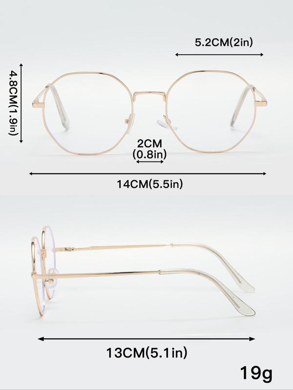 Unisex Simple Style Plain Color Irregular Round Frame Eyeglasses, Basic Fashion Eyeglasses for Everyday Use, Fashion Accessories for Outdoor Activities