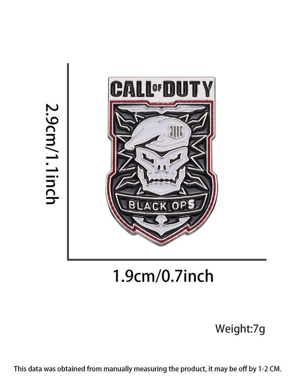 Call Of Duty Letter Design Brooch, Fashion Alloy Badge for Daily Clothing Decor, Trendy All-match & Exquisite Brooch for Birthday Gift