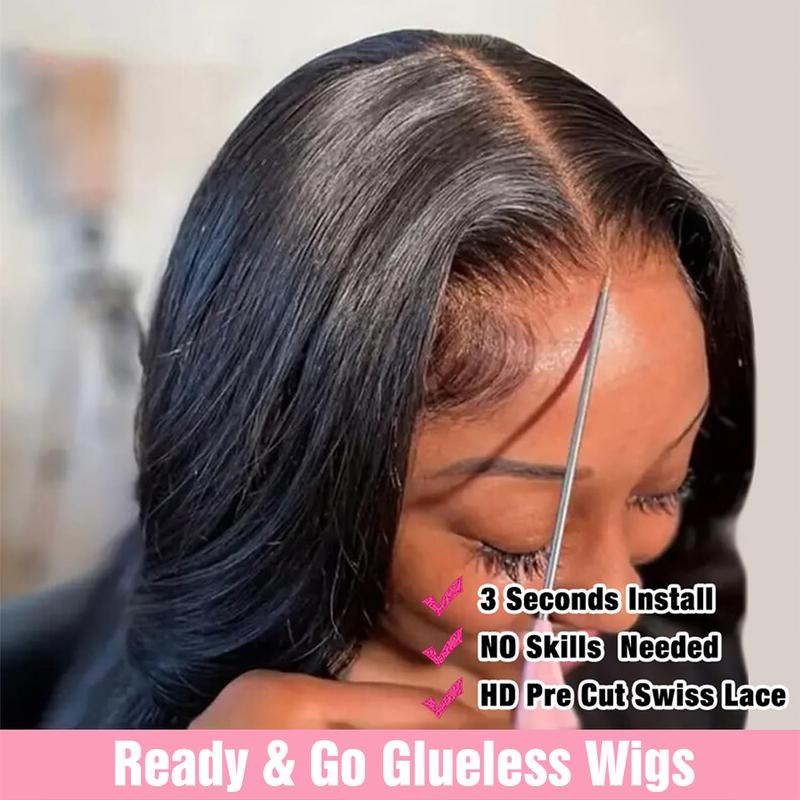 West Kiss Pre Cut Ready Go Glueless Wig Body Wave 7x4 Lace Closure Wig Human Hair 7x5 Closure Wig Pre Bleached Knots Pre Plucked With Baby Hair 250% Density Gluleless Wig Human Hair Wig For Women