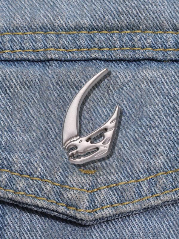 Punk Style Viking Animal Tooth Design Brooch, Fashion Alloy Badge for Daily Clothing Decor, Trendy All-match & Exquisite Brooch for Birthday Gift