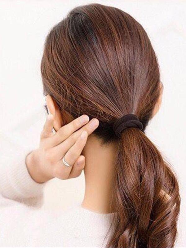 Plain Color Hair Ties As Gift for Girlfriend,  Trendy High Elasticity Rubber Band, Seamless No Crease Hair Small Ponytail Holders Scrunchies, Women Accessories