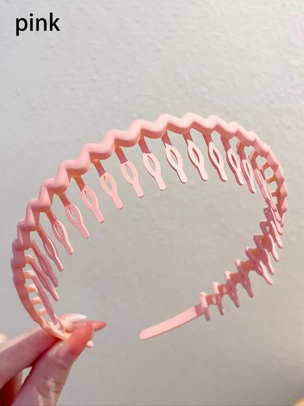 Solid Color Tooth Comb Hair Hoop, Fashionable Hair Accessories for Women & Girls, Minimalist Headwear Suitable for Thick Hair