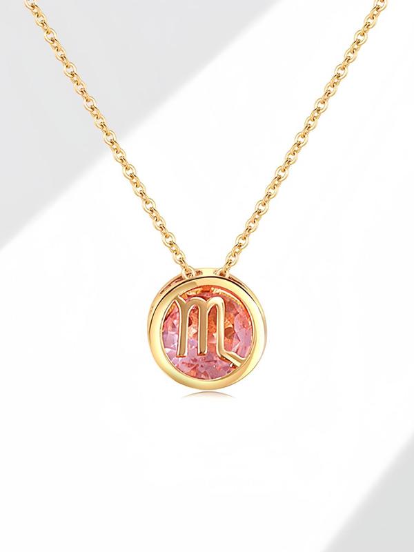 Fashionable Zodiac Sign Pendant Necklace for Women, Fashion Jewelry for Party, Daily Clothing Decor, Trendy All-match & Exquisite Jewelry for Birthday Gift