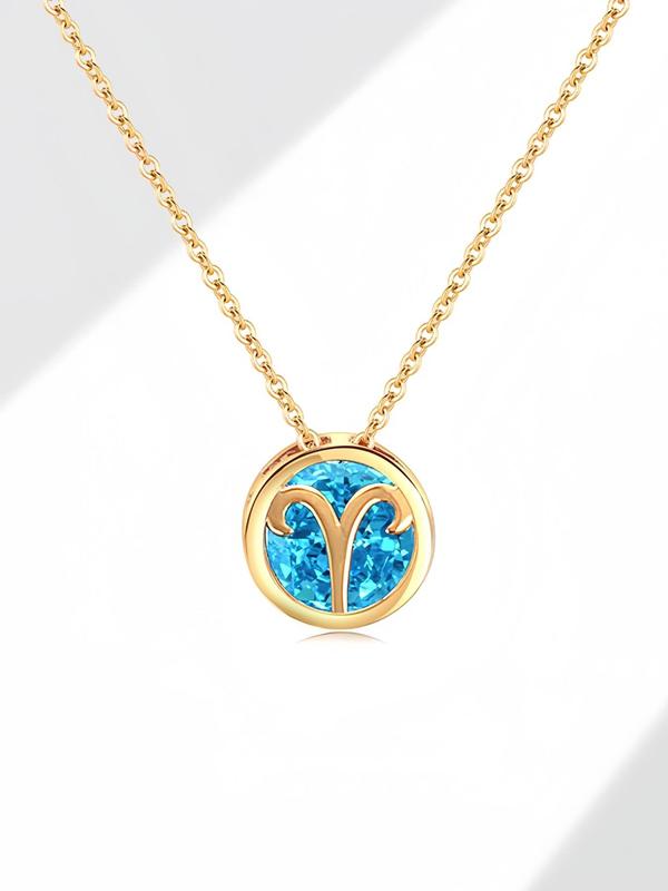 Fashionable Zodiac Sign Pendant Necklace for Women, Fashion Jewelry for Party, Daily Clothing Decor, Trendy All-match & Exquisite Jewelry for Birthday Gift