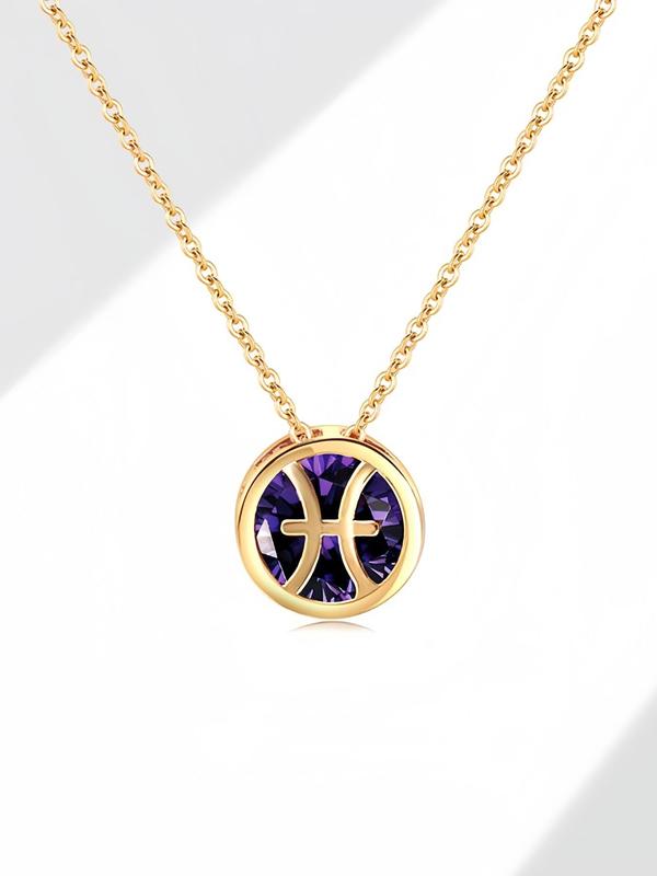 Fashionable Zodiac Sign Pendant Necklace for Women, Fashion Jewelry for Party, Daily Clothing Decor, Trendy All-match & Exquisite Jewelry for Birthday Gift