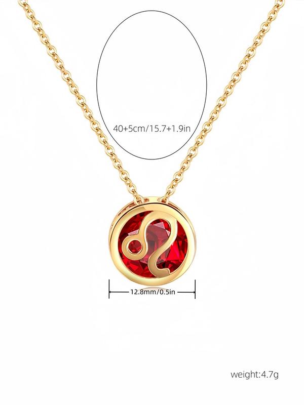 Fashionable Zodiac Sign Pendant Necklace for Women, Fashion Jewelry for Party, Daily Clothing Decor, Trendy All-match & Exquisite Jewelry for Birthday Gift