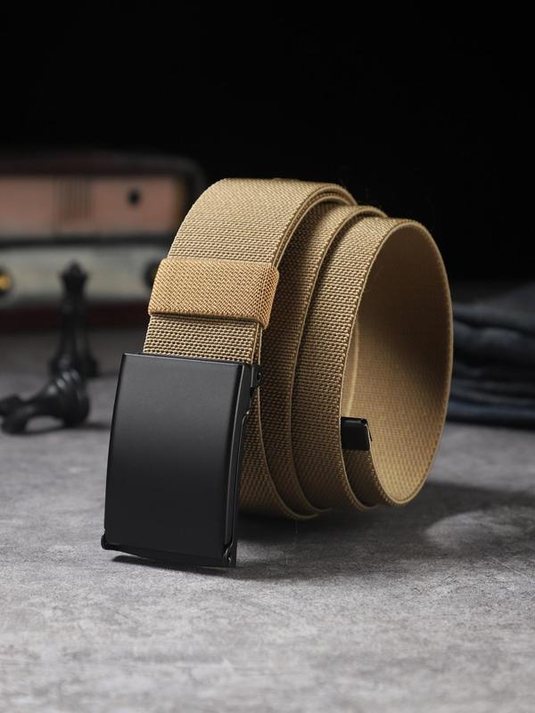 All-match Automatic Buckle Belt for Men, Elastic Waistband for Jeans Trousers, Accessory for Daily Used Summer Fall 2024, Fall Outfits, Fall Freshness