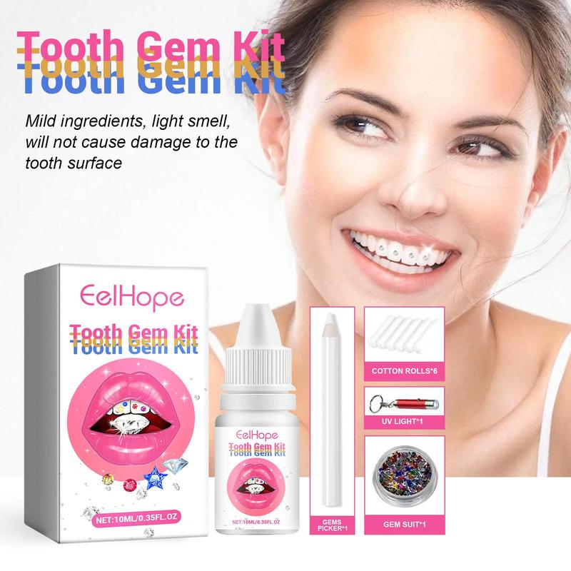 DIY Tooth Gems Kit, 1 Set DIY Tooth Gems with Tool Accessories, DIYTooth Decoration Kit, Makeup Tool for Women & Girls, Tooth Decorations, Teeth Gems Kit