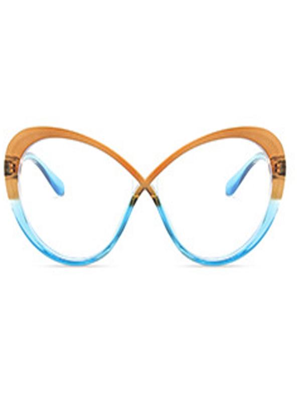 1 Pair Unisex Vintage Ombre Eyeglasses, Trendy Cat Eye Frame Eyeglasses For Blocking Blue Light, Fashionable Eyeglasses For Men & Women For Travel & Daily