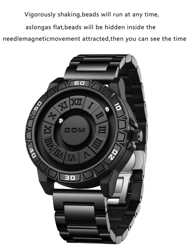 Men's Street Trend Magnetic Floating Sports Watch, Trendy Round Dial Wristwatch, Fashionable Watch As Gifts with Box