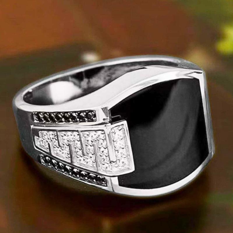 Stylish men's rings, wide black men's rings Rings, for daily wear, parties