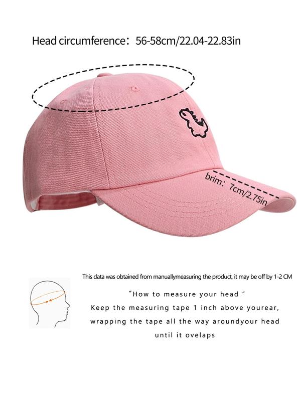 Cartoon Dinosaur Embroidered Baseball Cap, Casual Adjustable Dad Hat for Men & Women Back To School, Summer 2024 Sun Hat for Women Teen Girls, Fashion Accessories for Outdoor Activities, Coolfashionguy 70s