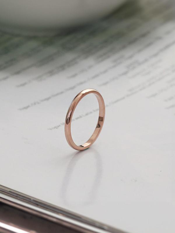 Simple Solid Color Round Shaped Alloy Ring, New Fashion Accessories for Women & Girls, Trendy All-match & Exquisite Jewelry for Birthday Gift