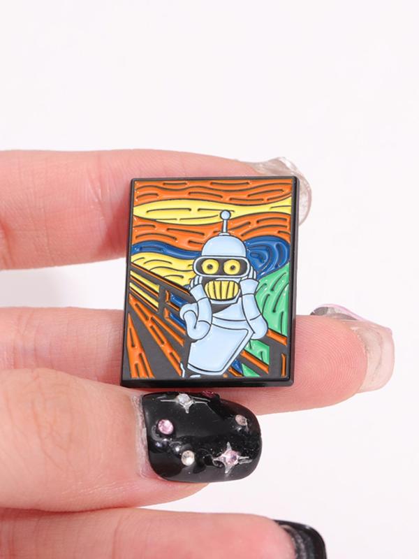 Creative Cartoon Robot Design Brooch Set, Fashionable Enamel Pin Suitable for Backpacks, Jeans, Scarves, Hats Decoration, Trendy All-match & Exquisite Brooch for Birthday Gift