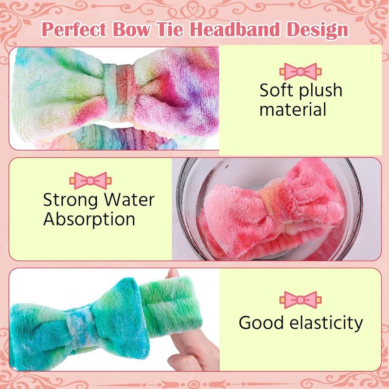 Skincare Headband, Spa Headband, Makeup Headband, Headband for Washing Face, Gift for Teen Girls, 6pack, Tie Dye Color Microfiber Headband, Elastic Headband for Woman, Girls