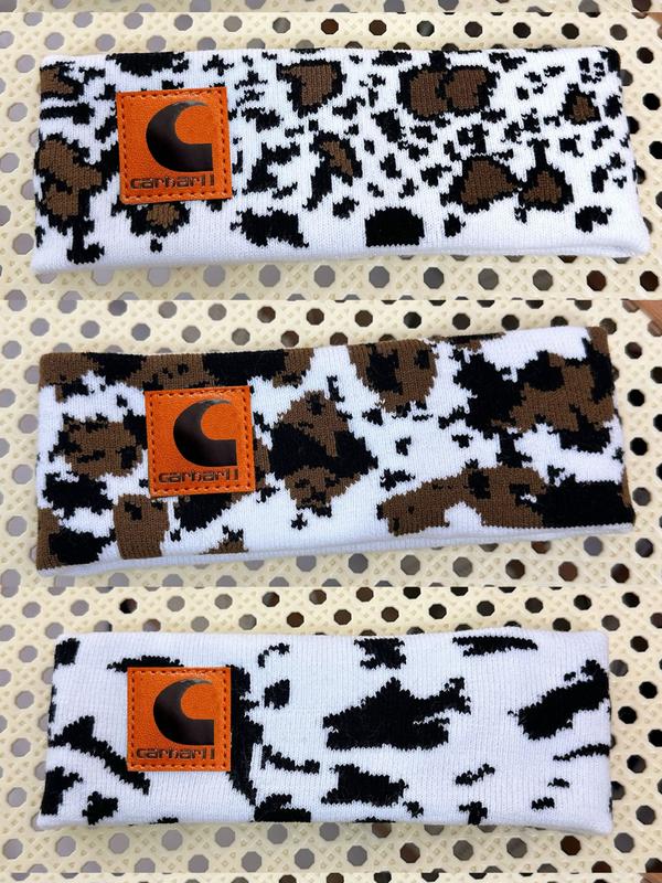 Fashionable Cow Print Workout Headband – Comfortable, Stretchable Sweatband for Men & Women, Ideal for Yoga, Running, Gym, and Daily Fitness  Cow Leopard Print Headband