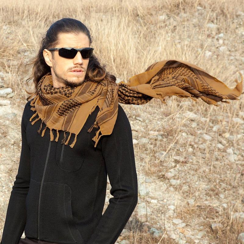 Scarf Military Shemagh Tactical Desert Keffiyeh Head Neck Scarf Arab Wrap with Tassel 43x43 inches