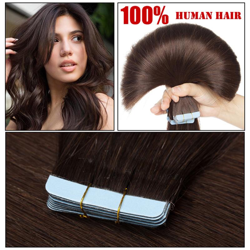 MY-LADY 10 20pcs Pack Remy Human Hair 100% Tape In Human Hair Extensions For Women