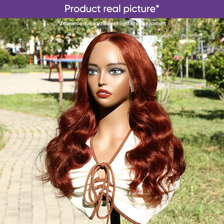 UNIUS 180% Density Reddish Brown Lace Front Wigs Human Hair Pre Plucked 33B,13x4 Body Wave Copper Wig Auburn Colored Human Hair Lace Front Wigs for Women