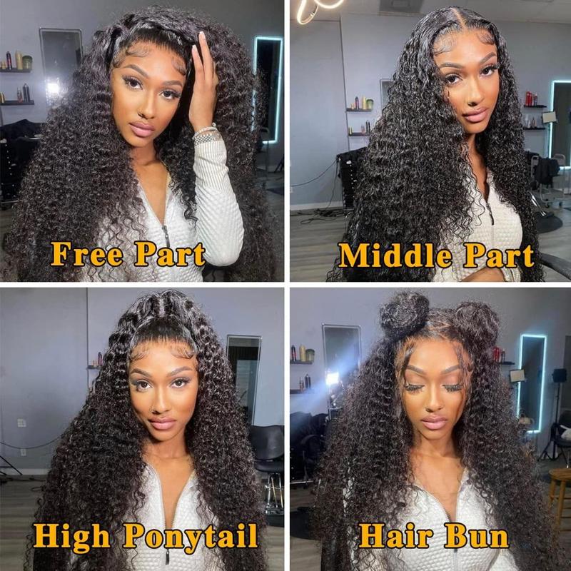 Deep Wave 13x6 Lace Front Wig Human Hair Wet and Wavy Lace Frontal Wigs Brazilian 180 Density Wigs For Women Natural Color