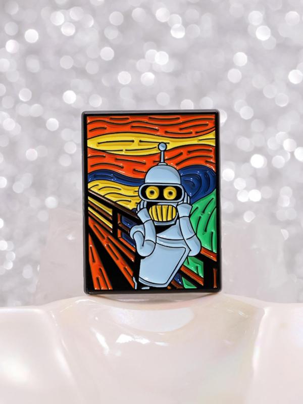 Creative Cartoon Robot Design Brooch Set, Fashionable Enamel Pin Suitable for Backpacks, Jeans, Scarves, Hats Decoration, Trendy All-match & Exquisite Brooch for Birthday Gift