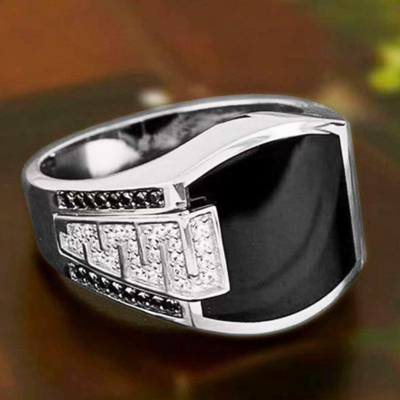 Stylish men's rings, wide black men's rings Rings, for daily wear, parties