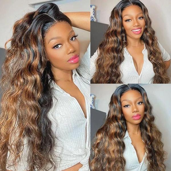 4 27 Highlight Body Wave Bundles Ombre Colored Human Hair Weave Bundles 1 3 4 Bundles Deal