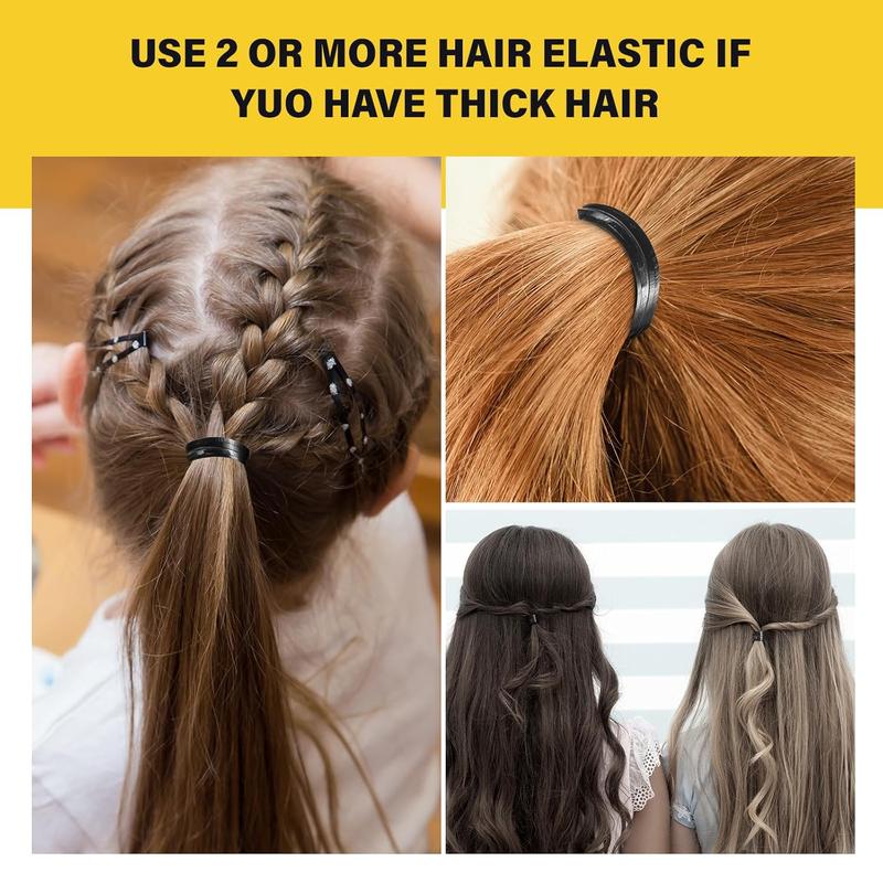 1000 Mini Rubber Bands for Hair Braids - Soft and Elastic (1.5 cm, Black)