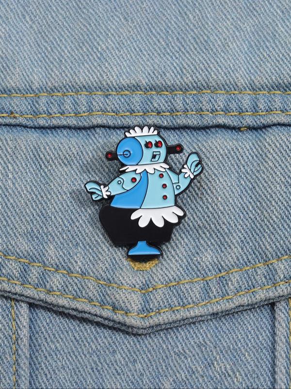 Cartoon Robot Design Brooch, Cute Alloy Badge for Daily Clothing Decor, Trendy All-match & Exquisite Brooch for Birthday Gift