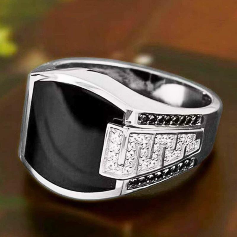 Stylish men's rings, wide black men's rings Rings, for daily wear, parties