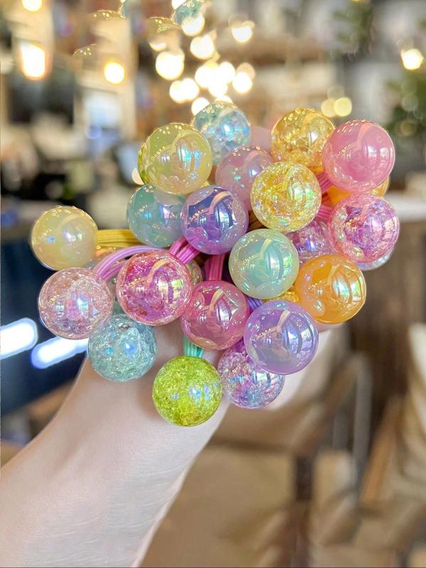 Cute Colorful Bubble Ball Design Hair Ties, 7 Counts High Stretch Hair Ties, Fashion Hair Accessories for Women & Girls