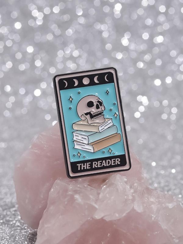 Skeleton Reading Book Enamel Pin, Cute Skeleton Reading Book Brooch, Fashion Accessories for Women & Men, Creative Gift, Suitable for Backpacks, Jeans, Hats