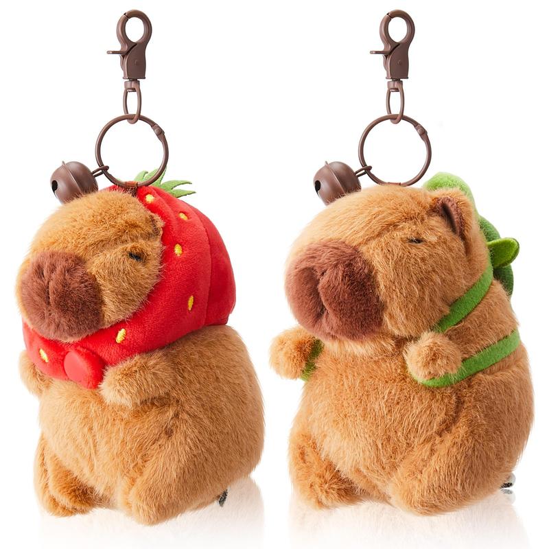 2 Count Capybara Plush Keychain Toy Realistic Capybara Stuffed Animals Toy Capybara Pendant for Backpack Birthday Gift, bunny keychain woman key chain, Party Gift