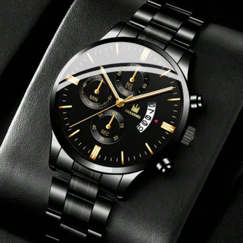 Men's Triple Dial Date Quartz Watch for Daily Life and School Students - Gift for Men