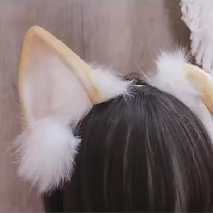 Handmade Cute Furry Bendable Dog Ear Headband for Anime Fans and Furry Lovers