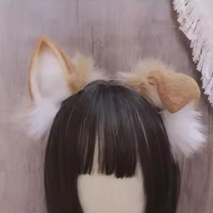 Handmade Cute Furry Bendable Dog Ear Headband for Anime Fans and Furry Lovers