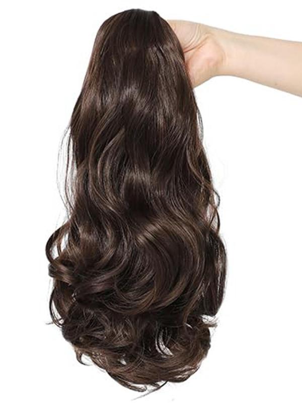 Women's 10inch Long Curly Ponytail Extension with Hair Claw, Natural Fluffy Hairpiece for Daily Use, Synthetic Hairpiece for Women