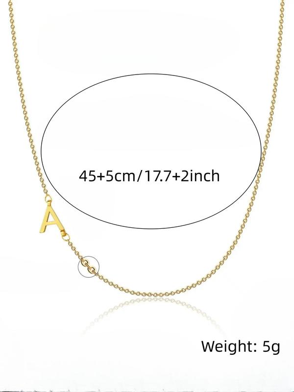 Women's Elegant Letter Decor Thin Chain Necklace for Summer, Exquisite Trendy Chain Necklace, Chic Jewelry As Gift for Girlfriend